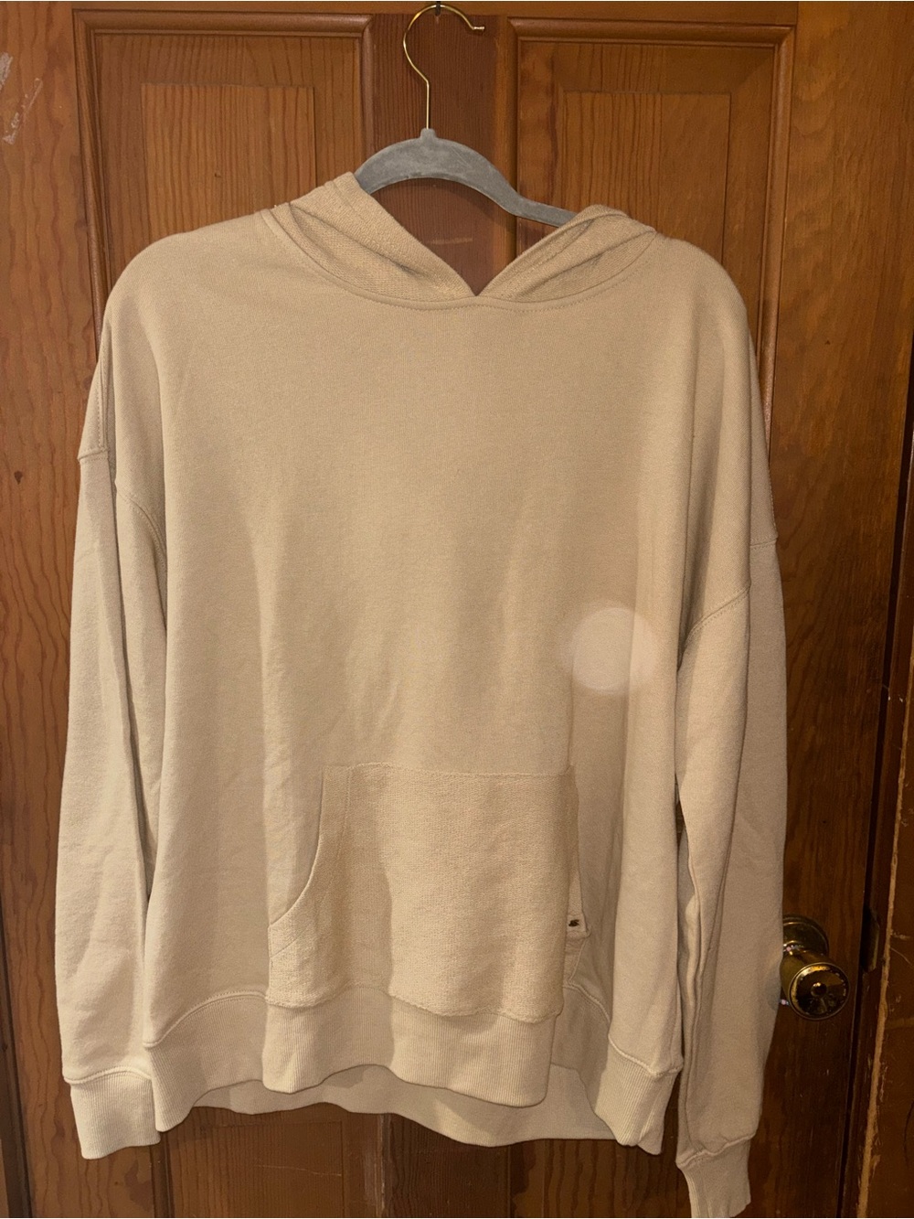 NWT Seven7 Safari Mixed Media Hoodie in Beige - Picture 6 of 7